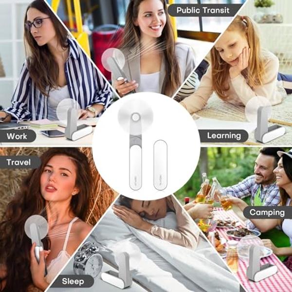 Vornado VFAN Mini Modern Vintage Fan | Retro Metal Air Circulator with New Base for Desk & Bedside | 2 Speeds, Adjustable Tilt | Ice White