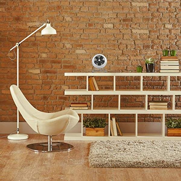 Vornado VFAN Mini Modern Vintage Fan | Retro Metal Air Circulator with New Base for Desk & Bedside | 2 Speeds, Adjustable Tilt | Ice White