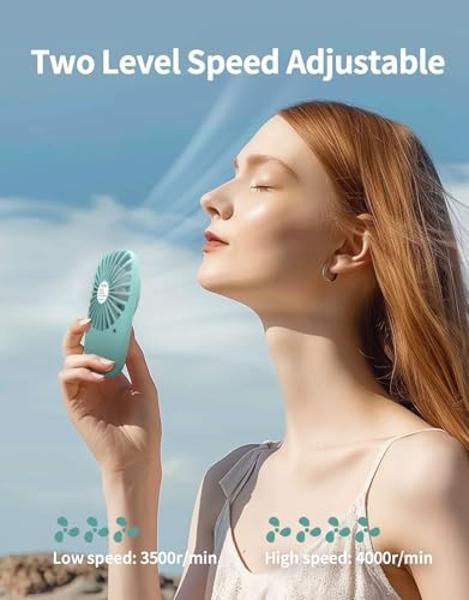 Aluan Handheld Mini Fan Powerful Small Personal Portable Speed Adjustable USB Rechargeable Eyelash Fan for Kids Girls Boys Woman Man Home Office Outdoor Travel