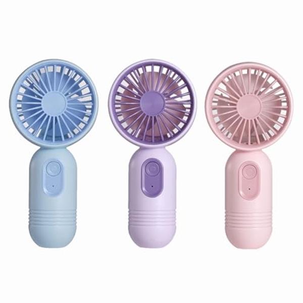Mini Portable Fan 3 Pack, Cute Handheld Battery Operated Lightweight Small Personal Fan with 3 Speeds and USB Rechargeable Eyelash Fans for Stylish Girl Kids Women Men Office Outdo