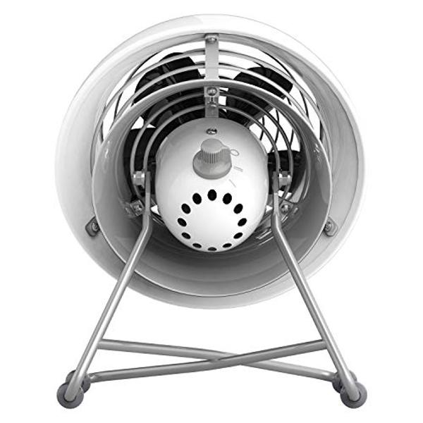 Vornado VFAN Mini Modern Vintage Fan | Retro Metal Air Circulator with New Base for Desk & Bedside | 2 Speeds, Adjustable Tilt | Ice White