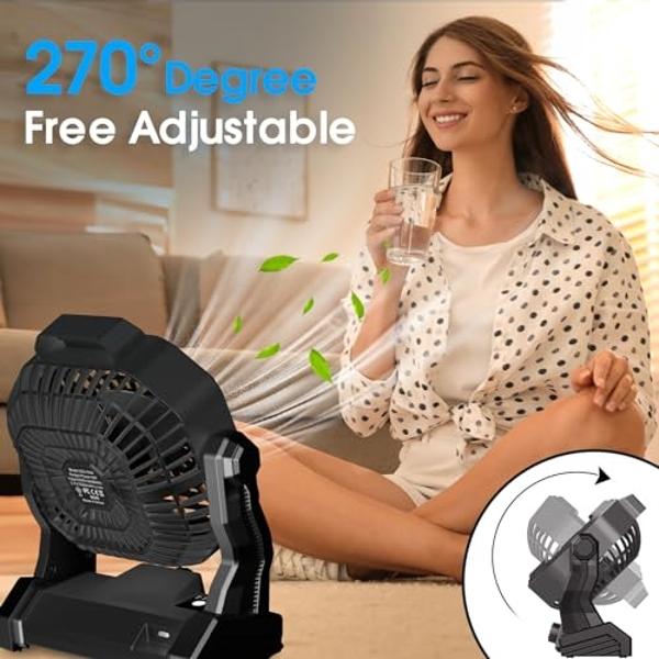 Nordmoose Travel Fan for Sleeping - Up To 16 Hours Battery Life - Small Desk Fan Cruise Ship Approved - Folding & Portable, Plug-In And Battery Powered