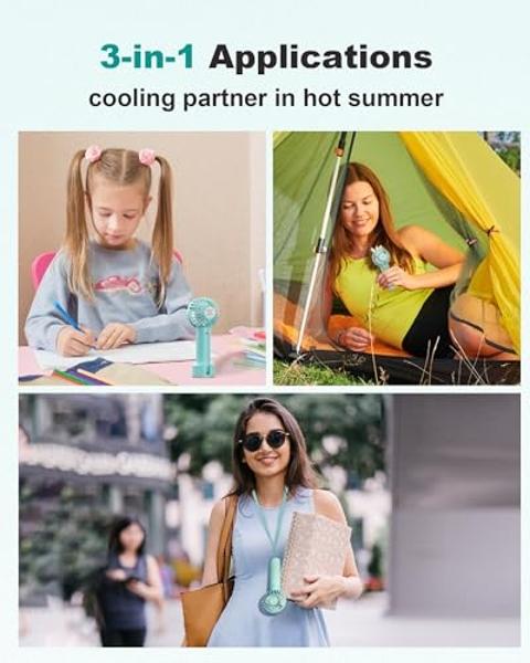 VersionTECH. Portable Handheld Fan, Powerful+Durable+4000mAh+180° Foldable, Mini Table Fans with USB Rechargeable Battery Operated Cooling Accessories for Personal Use, Travel, Off