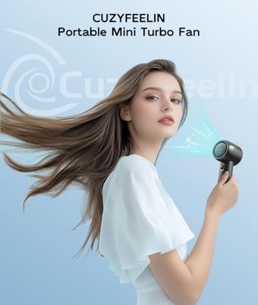 HandFan 5200mAh Portable Handheld Fan, Personal Hand Held Fan USB Rechargeable, 180° Foldable Portable & Detachable Handle Design,3 Speeds Strong Airflow Cooling for Travel/Outdoor