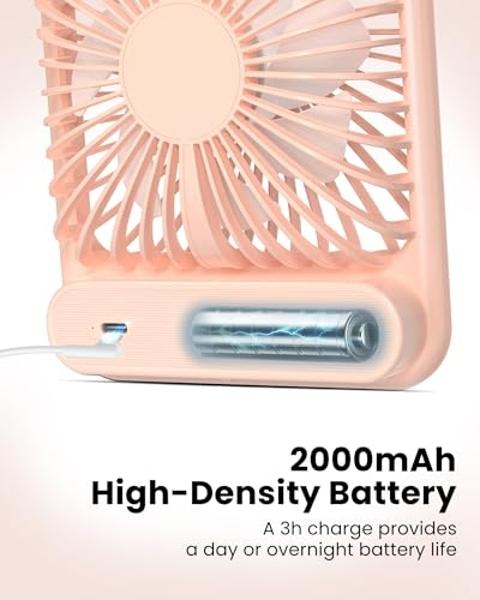 Nezylaf Handheld Mini Fan, 2 Speeds Rechargeable Travel Fan[9-15 Working Hours], Portable USB Small Pocket Fan, Personal Fan for Women,Outdoor Travel essentials