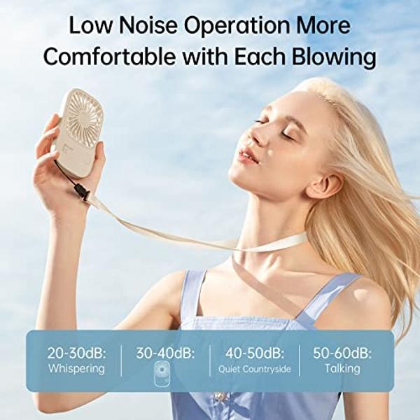 Socool 10000mAh Portable Waist Fan Clip on Wearable Belt Personal Fan Rechargeable Battery operated With 5 Speeds & Flashlight Neck Hands-Free 40H Cooling For Outdoor Camping Trave