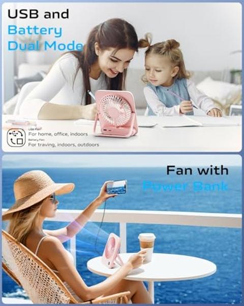 Socool 10000mAh Portable Waist Fan Clip on Wearable Belt Personal Fan Rechargeable Battery operated With 5 Speeds & Flashlight Neck Hands-Free 40H Cooling For Outdoor Camping Trave