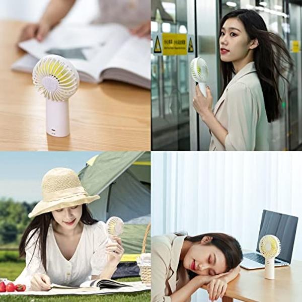 JISULIFE Handheld Fan with 20 Hours of Cooling, 6000mAh Battery, USB Rechargeable Portable Fan for Travel, Makeup, Concerts & Commute – Stay Cool Everywhere (White)