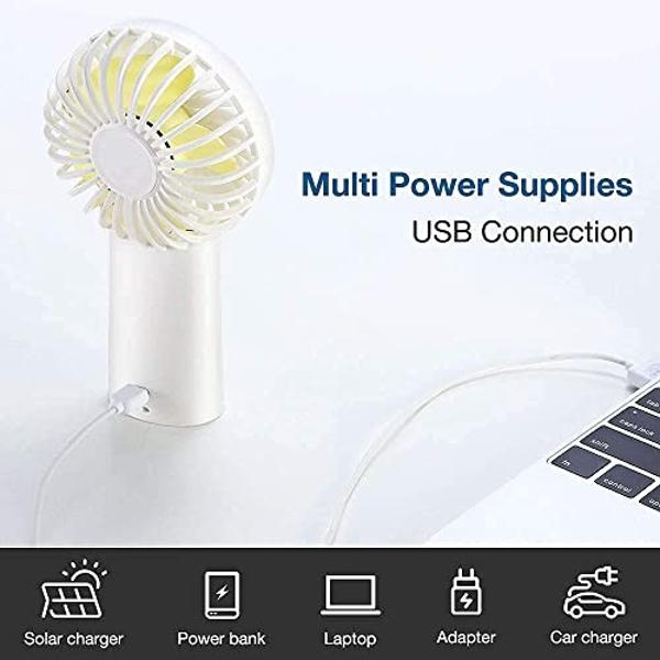 JISULIFE Handheld Fan with 20 Hours of Cooling, 6000mAh Battery, USB Rechargeable Portable Fan for Travel, Makeup, Concerts & Commute – Stay Cool Everywhere (White)