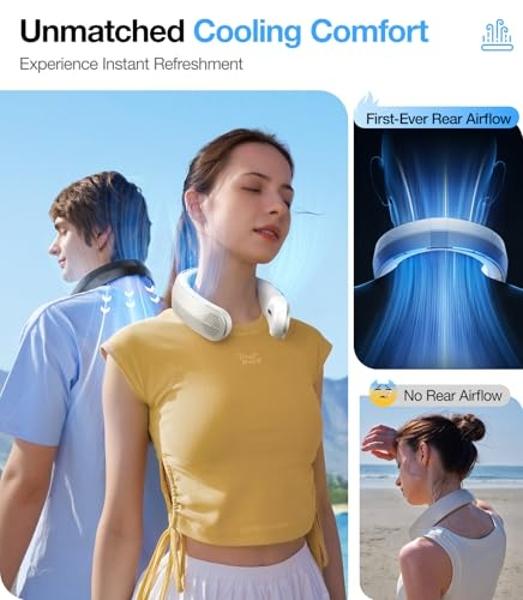 TORRAS COOLiTE Neck Fan, 8450 RPM Turbo Airflow, Neck Fans that Blow Cold Air with 14H Battery, Neck Fan Rechargeable, Lightweight & Foldable Neck Fans for Outdoor, Travel, Fathers