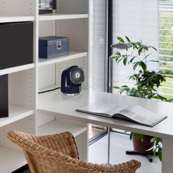 Vornado Flippi V6 Compact Air Circulator Fan, Quiet Portable Travel Fan for Desk or Bedroom, Adjustable Head, 2 Speeds, Midnight
