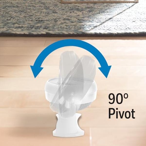 Honeywell HT-904 TurboForce Tabletop Air Circulator Fan, Small, White – Quiet Personal Fan for Home or Office, 3 Speeds and 90 Degree Pivoting Head