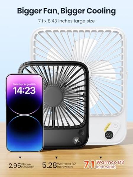 JISULIFE Portable Handheld Turbo Fan, 100 Speeds Adjustable Mini Personal Fan, 9000mAh USB Rechargeable Fan Battery Operated, LED Display, Metal Shell with Accessories Gifts for Me