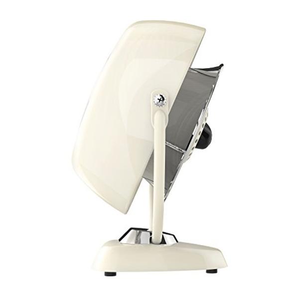 Vornado VFAN Jr. Vintage Fan | Small Metal Retro Air Circulator for Cooling & Décor | 2 Speeds, Adjustable Tilt | Vintage White