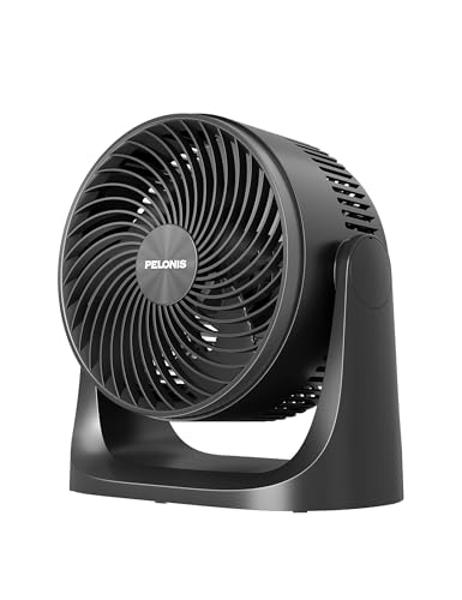 PELONIS 3 Speed Small Room Air Circulator Fan with 7-inch Blade, Table Fan with 100° Adjustable Head Tilt - Desktop Fan for Bedroom,Dorm and Office - Ventilador for Air Conditioner