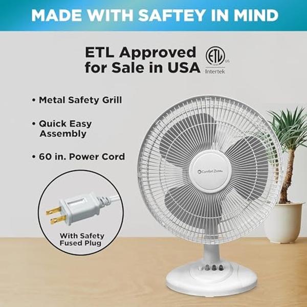 10400mAh Solar Fan, Camping Fan with Solar Panel, 7W 9-Inch Rechargeable Battery Operated Fans for Outside, LED Lantern, Stepless Speed and Quiet Battery Powered Solar Tent Fans fo