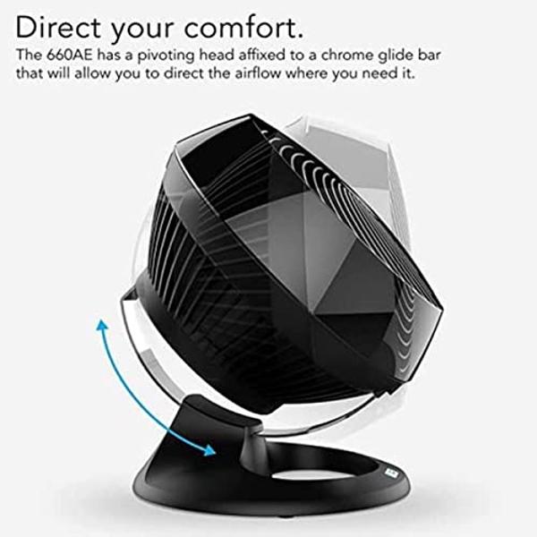 Vornado 660 AE Large Whole Room Works with Alexa Air Circulator Fan with 4 Speeds, Black, A Certified for Humans Device