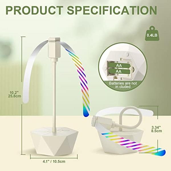 Modern Lyfe Fly Fan for Tables - USB or AA Battery Powered - Swatter for Outdoor Dining Or Food at Parties, Restaurants, Outdoor Table, Fly Spinner, Keep Flies Away (2 Pack - White