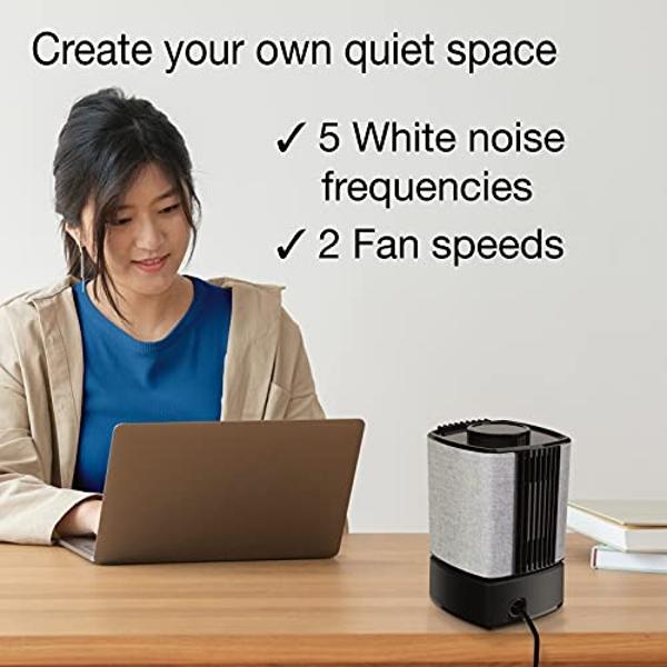Lasko SlumberBreeze 2-in-1 Small Table Fan and White Noise Machine for Better Sleep in the Bedroom and Focus in the Home Office, Black, SB100
