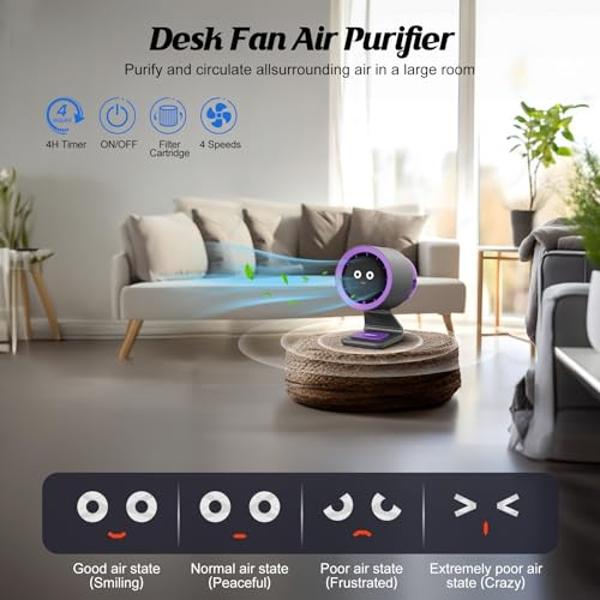 SONBION Small Box Fan, Three Speeds Window Fan 10 Inch DC Desk Fan with Plug-In DC Adapter, Strong Wind, Quiet Operation Work Table Cooling Fan for Home Bedroom Office Desk Outdoor