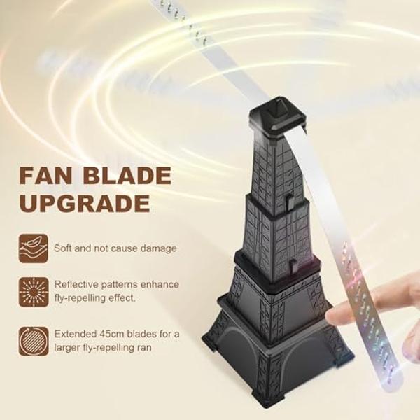 Fly Fans for Tables, 3 Pcs Foldable for Outdoor Tables, Fly Away Bug Repellent Fan Table Top Bug Repellent Fan with Holographic Blades for Outside or Inside Table use Restaurant Pa