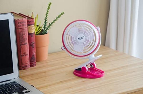 OmniBreeze 6 Inch Black Table Fan for Bedroom, Desk Air Circulator Fan with Remote, 85° Vertical+60° Automatic Oscillating Fan, 5 Speeds, 7H Timer, LED Display