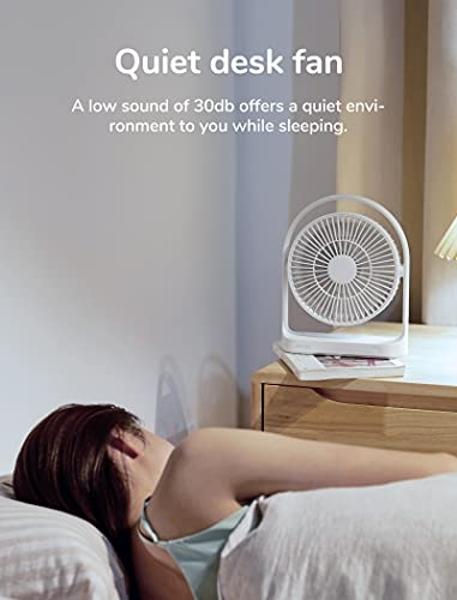 O2COOL Treva 10 Inch Portable Fan with LED Lights - Battery Powered 2-Speed Camping Fan for Outdoors, AC Adapter Port for Home, Office Desk - Energy Efficient Blade - Carry Handle 