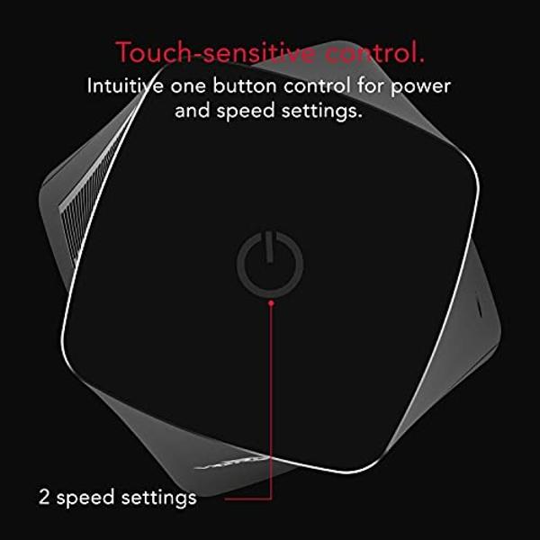 Vornado HELIX1 Personal Tower Fan with 2 Speed Settings, Touch Controls, Small Footprint (FA1-0090-06), Black