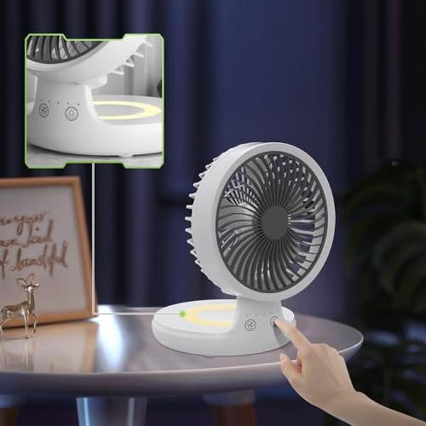 TOPK USB Desk Fan 2Pack Mini Personal Fan Portable, Strong Airflow & Quiet Operation, USB Powered, Three-Speed Wind Small USB Fan for Desk, 360° Rotatable Head for Home Office Tabl