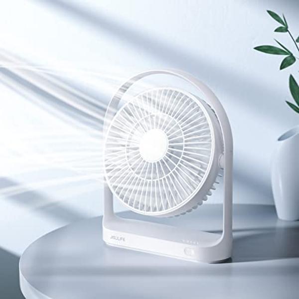 IRIS USA WOOZOO Desk Fan with Remote, 360° Oscillating Table Air Circulator, 3 Speeds, 52ft Max Air Distance, Adjustable Tilt, 13 Inches, Low Noise Motor, Small Fan for Bedroom, Of