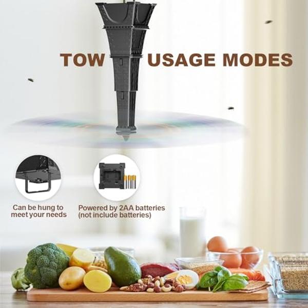 Fly Fans for Tables, 3 Pcs Foldable for Outdoor Tables, Fly Away Bug Repellent Fan Table Top Bug Repellent Fan with Holographic Blades for Outside or Inside Table use Restaurant Pa