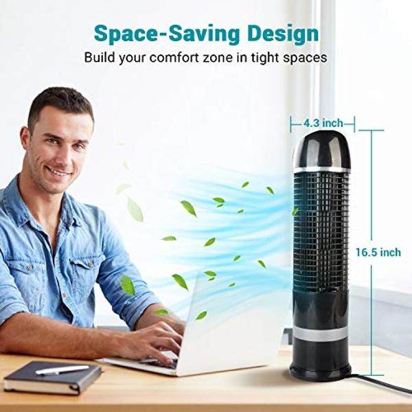 Pelonis 30-Inch Oscillating Tower Fan for Bedroom – 3 Speed, 37dB Quiet Tower Fan with Remote Control and 7-Hour Timer – ETL Certified, Black