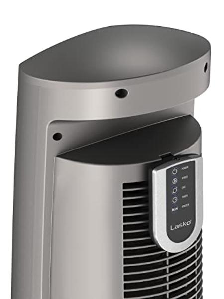 Lasko Oscillating Hybrid Fan and Space Heater for Home, All Season High Velocity Hybrid with Tip-Over Switch, Remote Control, Timer and Thermostat, 37.5 Inches, White, 1500W, FHV82
