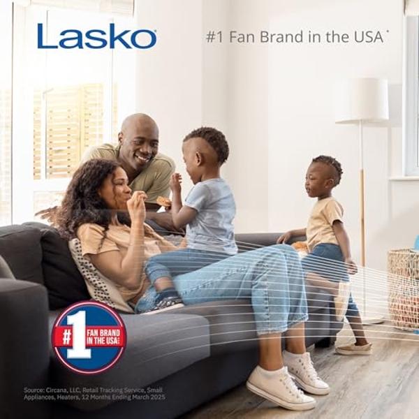 Lasko Air Stik Ulta-Slim Oscillating Desktop Fan, 2 Speeds, for Bedroom, Living Room, Office, 14", Gray, 4000