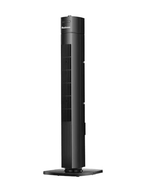 Holmes 31" Manual Tower Fan, 70° Oscillation, 3 Speeds, 2-Hour Auto Shut-Off Timer, Adjustable Vents, Compact and Slim Profile, Carry Handle, Ideal for Cooling your Home, Bedroom o
