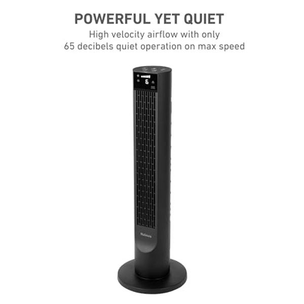 Holmes 36" CleanBreeze Digital Tower Fan with Removable Blade, ClearRead Display, 75° Oscillation, 6 Speeds, 4 Modes, 12-Hour Timer, Home, Bedroom or Office, Remote Control, Matte 