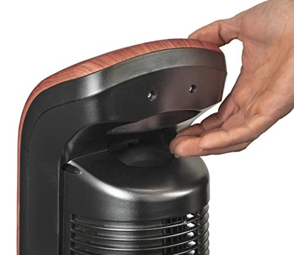 Lasko Oscillating Wind Curve Tower Fan, Bluetooth Technology, 3 Quiet Speeds, for Bedroom, Living Room & Office, 42", Woodgrain, T42905