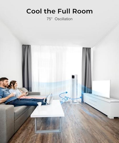 Lasko Oscillating Hybrid Fan and Space Heater for Home, All Season High Velocity Hybrid with Tip-Over Switch, Remote Control, Timer and Thermostat, 37.5 Inches, White, 1500W, FHV82
