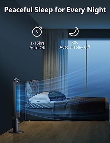 VAGKRI Tower Fan 42" Oscillating Tower Fan with 4 Modes, 4 Wind Speeds, 15H Timers, 90°Oscillation & 135° Vertical, Standing Fans for Home Bedroom Living Room Office, Powerful Floo