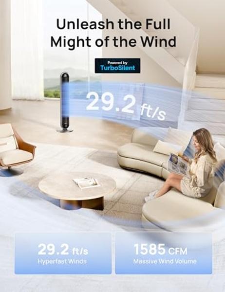 HOLMES 42" SmartConnect WI-FI Digital Tower Fan, ClearRead Display, Alexa Voice Control, 90° Oscillation, 5 Speeds, 4 Modes, 8-Hour Timer, Home, Bedroom or Office, Remote Control, 