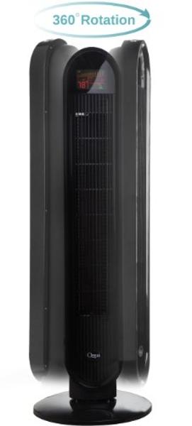 Ozeri 360 Oscillation, Micro-Blade Noise Reduction Technology Tower Fan, Black, Model:OZF5