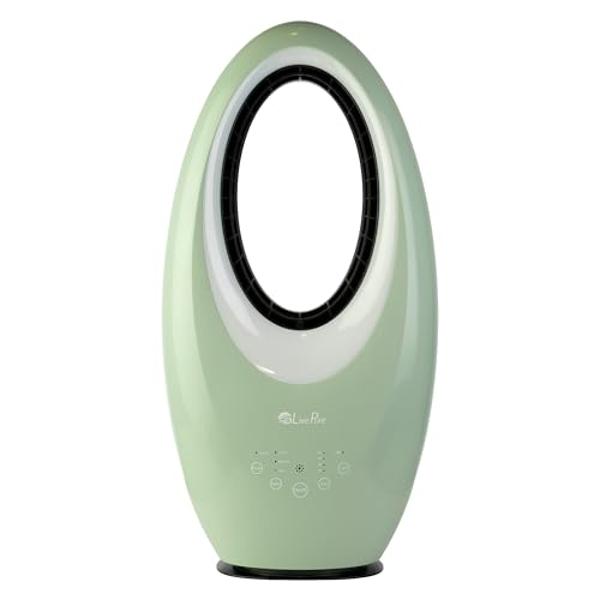 Simple Deluxe 34 Inch Bladeless Tower Fan with Remove, Heater and Fan Combo for Indoor Use, Cooling Oscillating Fan for Home Bedroom