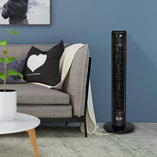Lasko Xtra Air Oscillating Tower Fan, 4 Speeds, Nighttime Setting, Timer and Remote Control, 48", Silver, T48337, Large