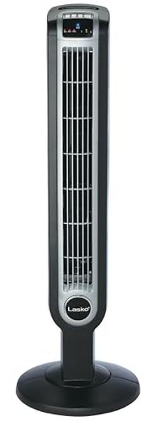 Lasko 2505 Portable Electric 36”Oscillating Tower Fan with Fresh Air Ionizer, Timer and Remote Control for Indoor, Bedroom and Home Office Use, 36 Inch, Black