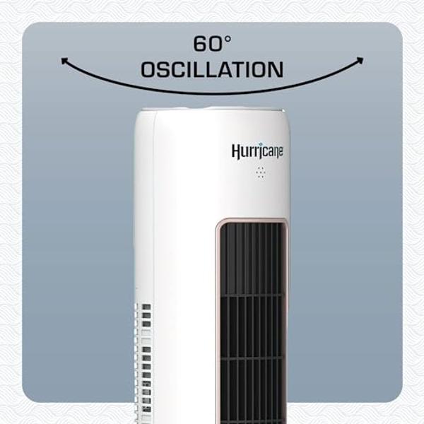 Hurricane 40 Inch Triple Action Air Enhancing Tower Fan and Aromatherapy Diffuser with Remote Control and Floor Mount Construction, 10 Pack, White