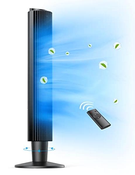 Ozeri 360 Oscillation, Micro-Blade Noise Reduction Technology Tower Fan, Black, Model:OZF5