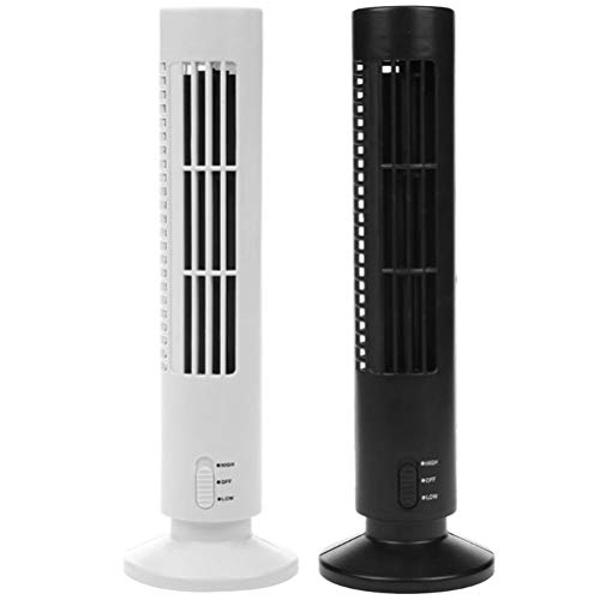 Tower Fan,Portable Air Cooler Vertical Bladeless Fan, Cool with 2 Speeds, USB Desktop Air Conditioner Fan Mini Cooling Tower Fan, Portable Desk Table Fan for Home Large Room Office