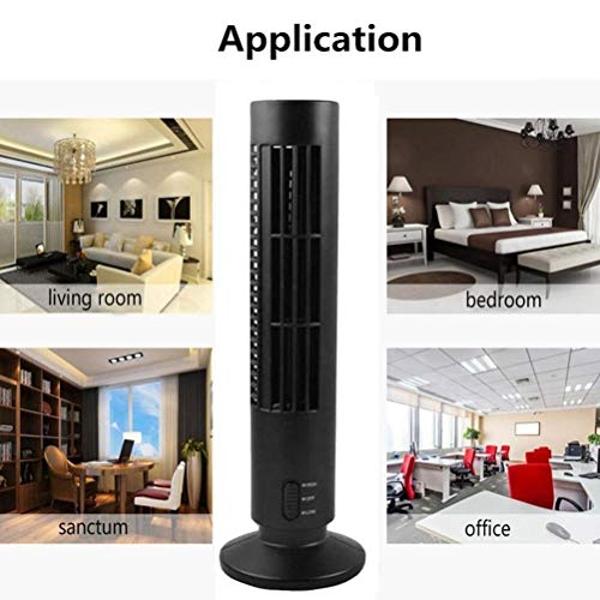 Tower Fan,Portable Air Cooler Vertical Bladeless Fan, Cool with 2 Speeds, USB Desktop Air Conditioner Fan Mini Cooling Tower Fan, Portable Desk Table Fan for Home Large Room Office