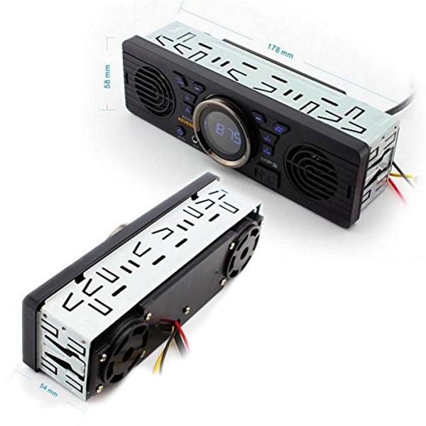 PolarLander Universal 1 Din 12V in-Dash Car Radio Audio Player Built-in 2 Speaker Stereo FM Support Bluetooth with USB/TF Card Port