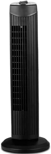 FANTASK Tower Fan, 28 Inch Quiet Oscillating Fan, 3 Wind Speeds & Modes, Bladeless Standing Cooling Fan, Air Circulator Fan for Home Office Kitchen, Floor Fan for Bedroom Room (Bla